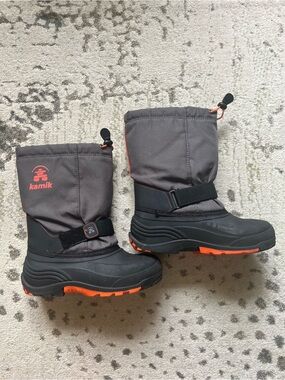 Kamik Rocket Kids’ Waterproof Winter Boots - Orange and Grey